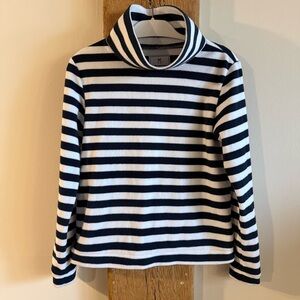 Dudley Stephens Navy and White Striped Park Slope Turtleneck